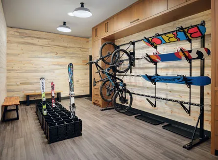 Complimentary and convenient on-site ski and bike storage at The Hoffmann Hotel in Basalt near Aspen and Glenwood Springs.